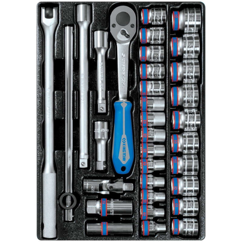 KINGTONY Набор торцевых головок 1/2" с принадлежностями, ложемент, 33 предмета 9-4333MR03