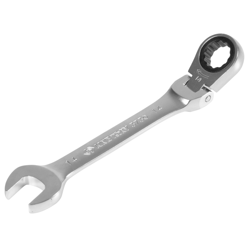 KINGTONY Ключ трещоточный комбинированный с шарниром  14 мм  373014M