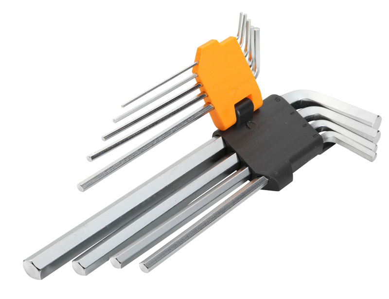 TOLSEN Набор Г-образных шестигранников, 1,5-10 мм, длинные, 9 предметов