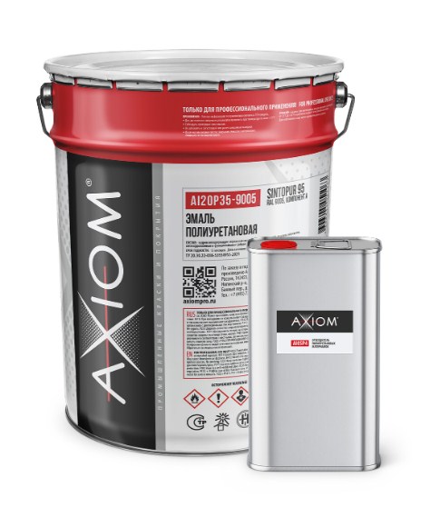Эмаль полиуретановая Axiom SintoPUR 50 RAL1023 (комплект: основа 18кг+ отвердитель 3.1кг) AXIOM AI20P35-1023