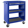 МАСТАК Тележка открытая, 3 полки и ящик, синяя 520-01580B